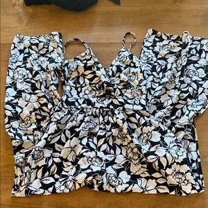 Floral Black and cream Jumpsuit